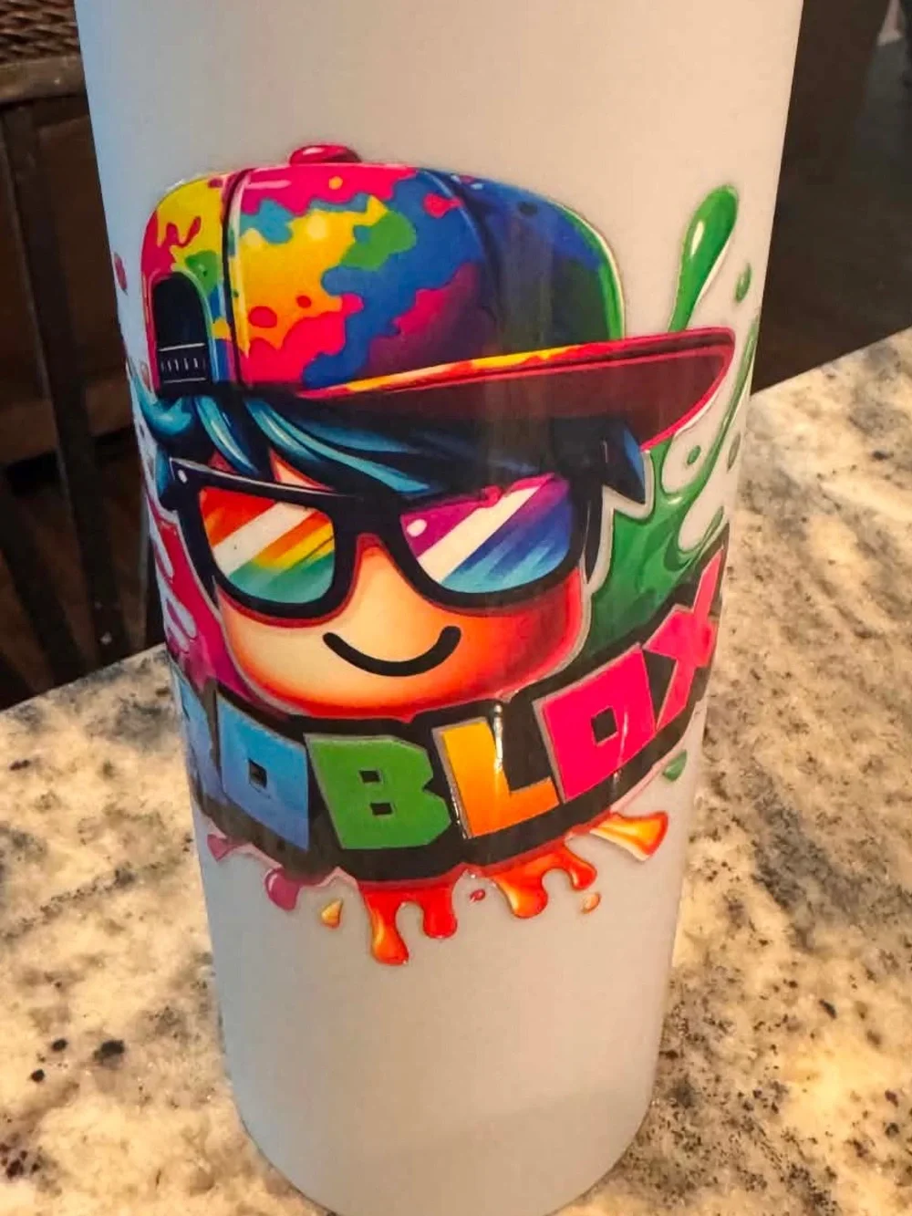 ROBLOX gray Travel Tumbler with Colorful Logo NEW IN BOX WITH STRAW